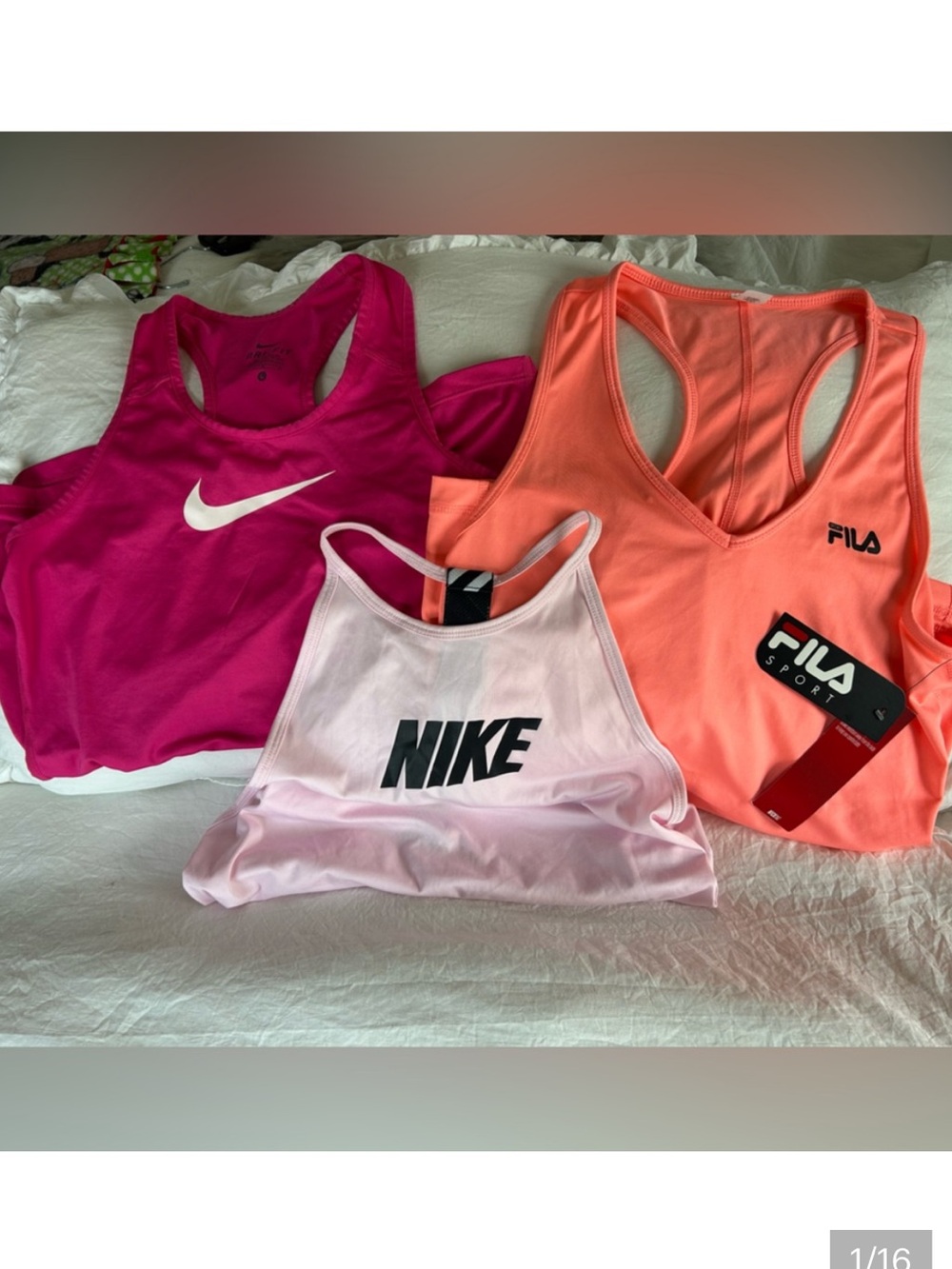 BUNDLE OF 3 ATHLETIC TANK TOPS. All size Large-NWT FILA & 2 Nike. Great Cond